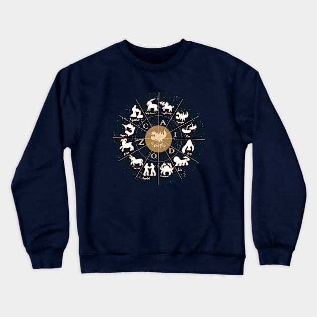 Scorpio, Zodiac, Astrology, Horoscope, Stars, Sun-and-moon. Birthday, Valentines-day, Holidays, Crewneck Sweatshirt by PrintedDreams